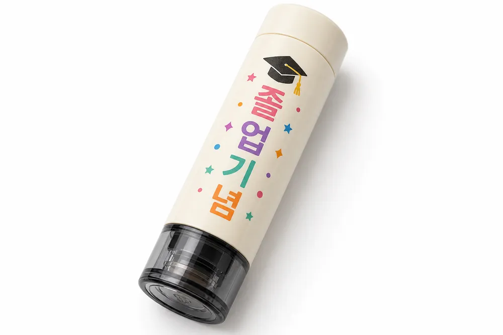 만년도장 크림 본체 UV 옆면 인쇄 디테일